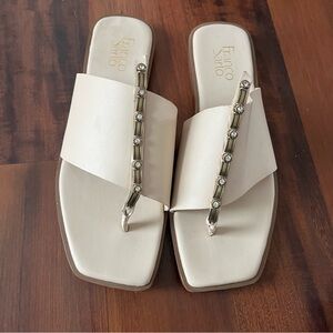 Franco Sarto Beige Tan Open Toe Sandals